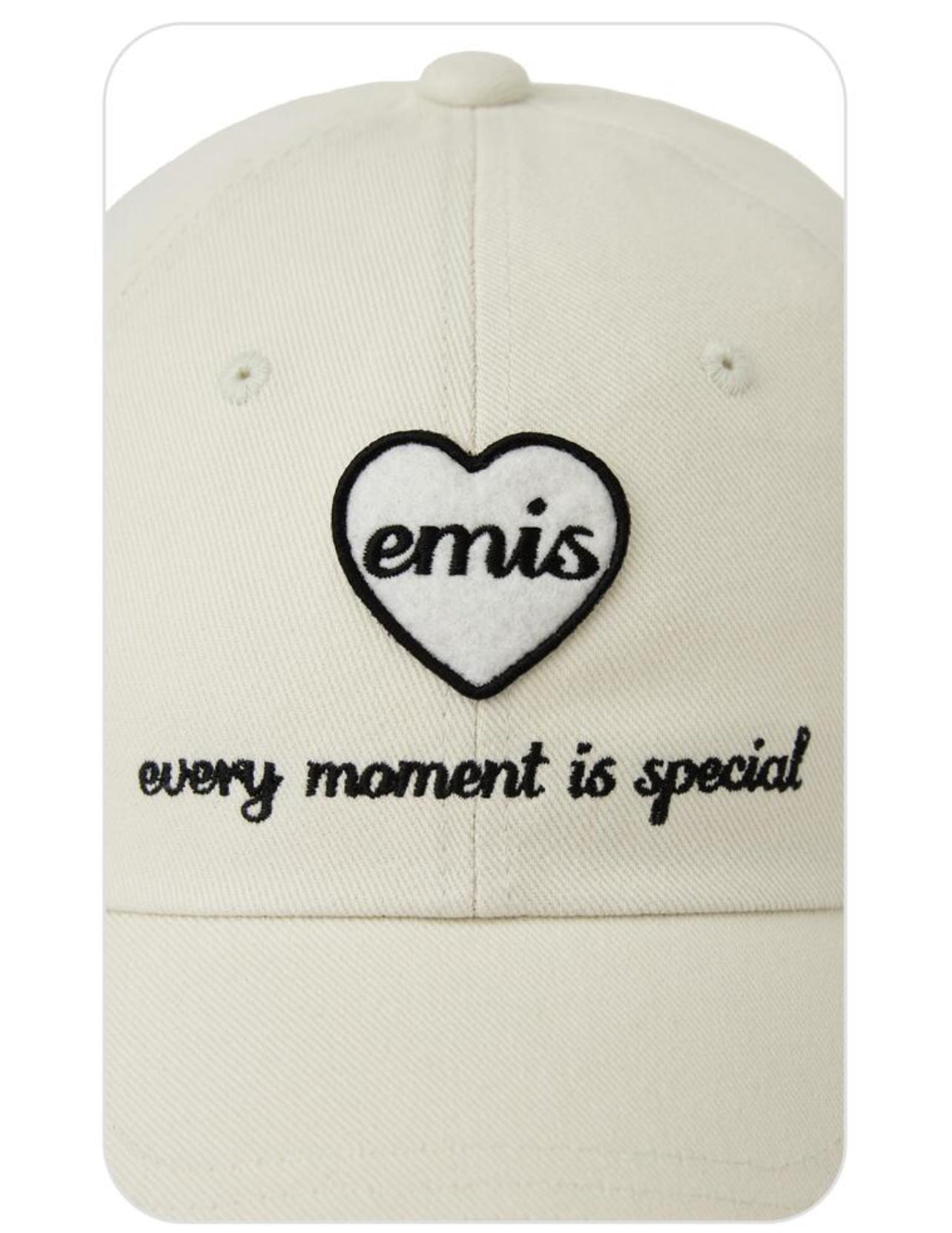 EMIS HEART WAPPEN BALL CAP-CREAM (Instock)