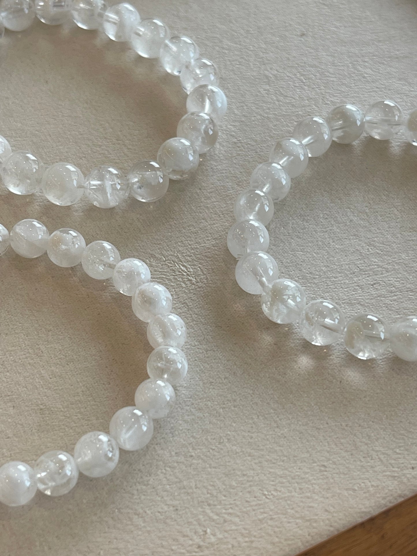 Kelly Designs White Snow Ghost Natural Crystal Bracelet (Instock)