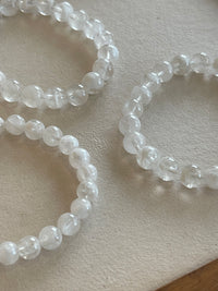Kelly Designs White Snow Ghost Natural Crystal Bracelet (Instock)