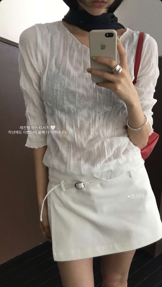 Korean APM Collection Wave Layer White Top (Instock)