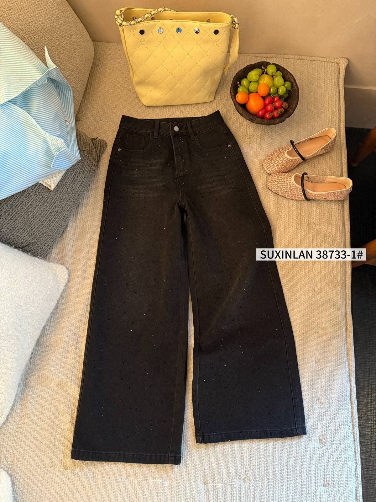 Kelly Designs Shiny Four Season Black Jeans(Instock)