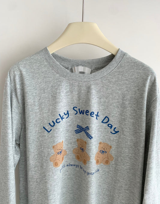 Kelly Designs 3 Bears Grey Top (Instock)