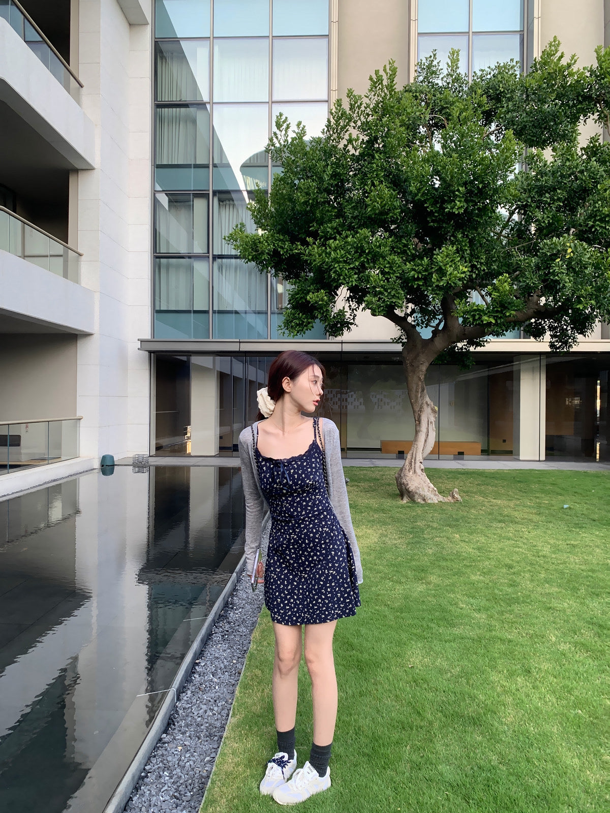 Kelly Designs Grey Cardigan & Dress Set (Instock)