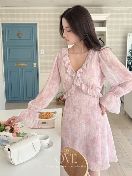 Korean APM Collection Pink Flower Dress (Instock)