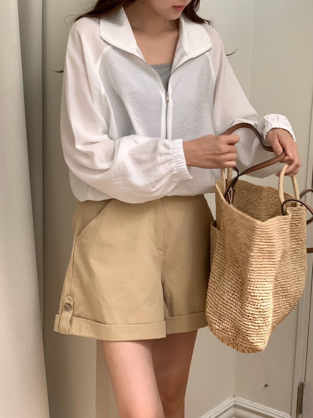 Korean APM Collection Half Zip Up Top-2 Colors (Instock)