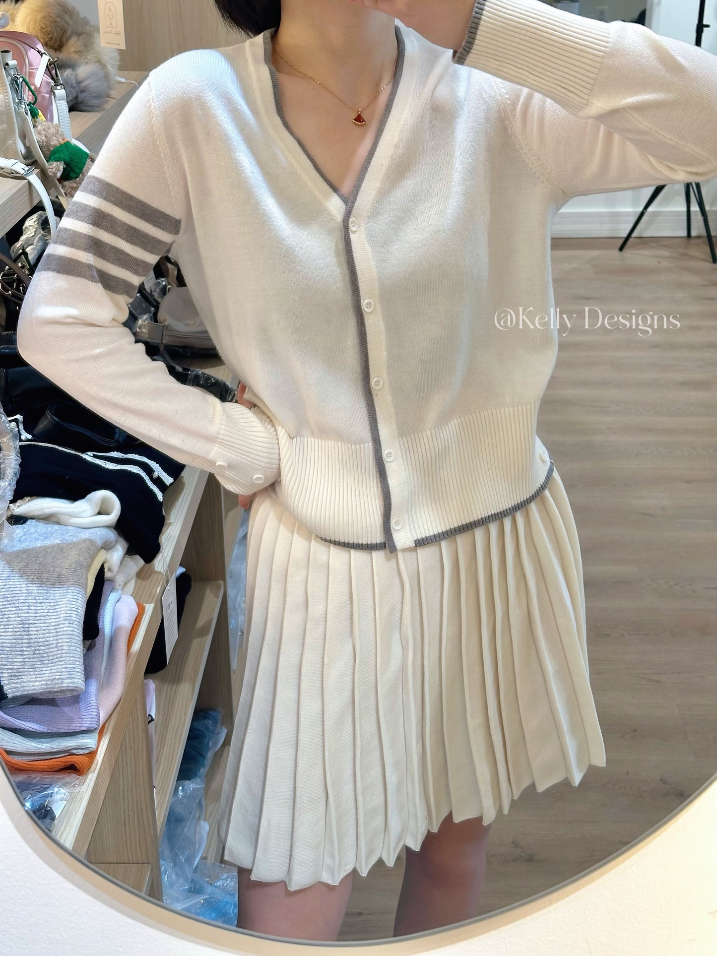 Kelly Designs Knit Cardigan & Skirt Set-3 Colors (Instock)