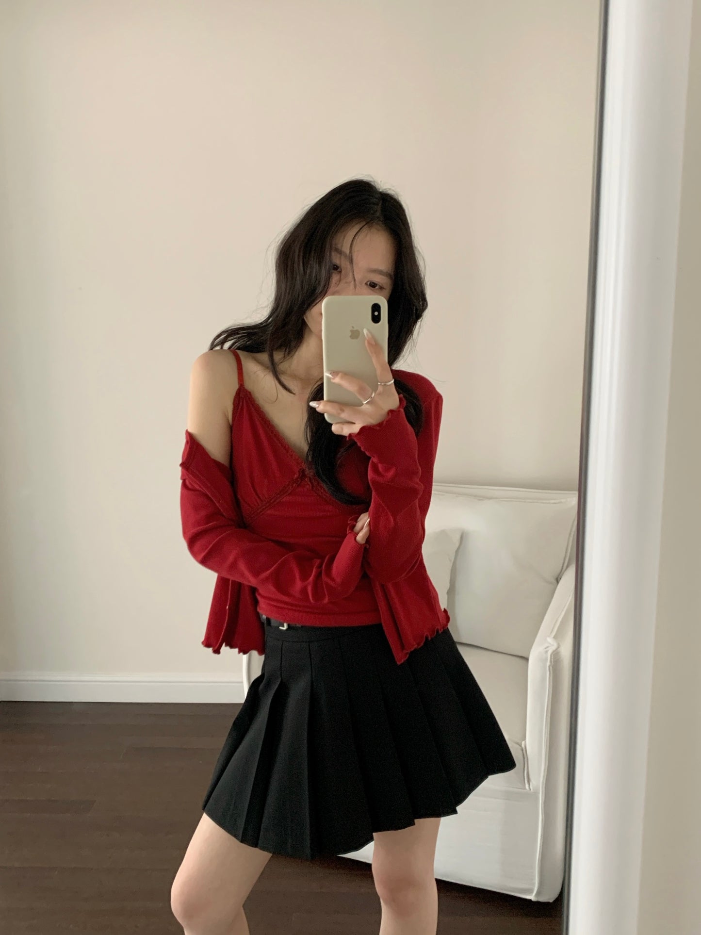 Kelly Designs Red Cami Top and Cardigan Set (Instock)
