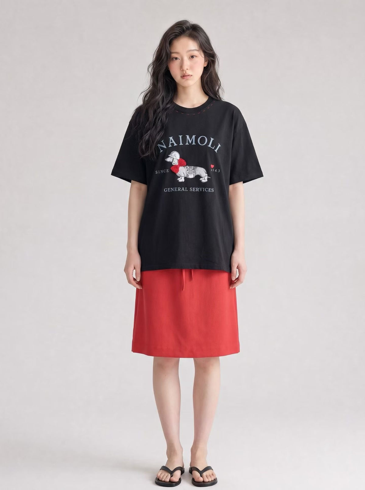 Korean APM Collection Hand Made Puppy Black Tshirt (Instock)