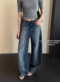 Kelly Designs Vintage Wash Wide Leg Jeans (Instock)