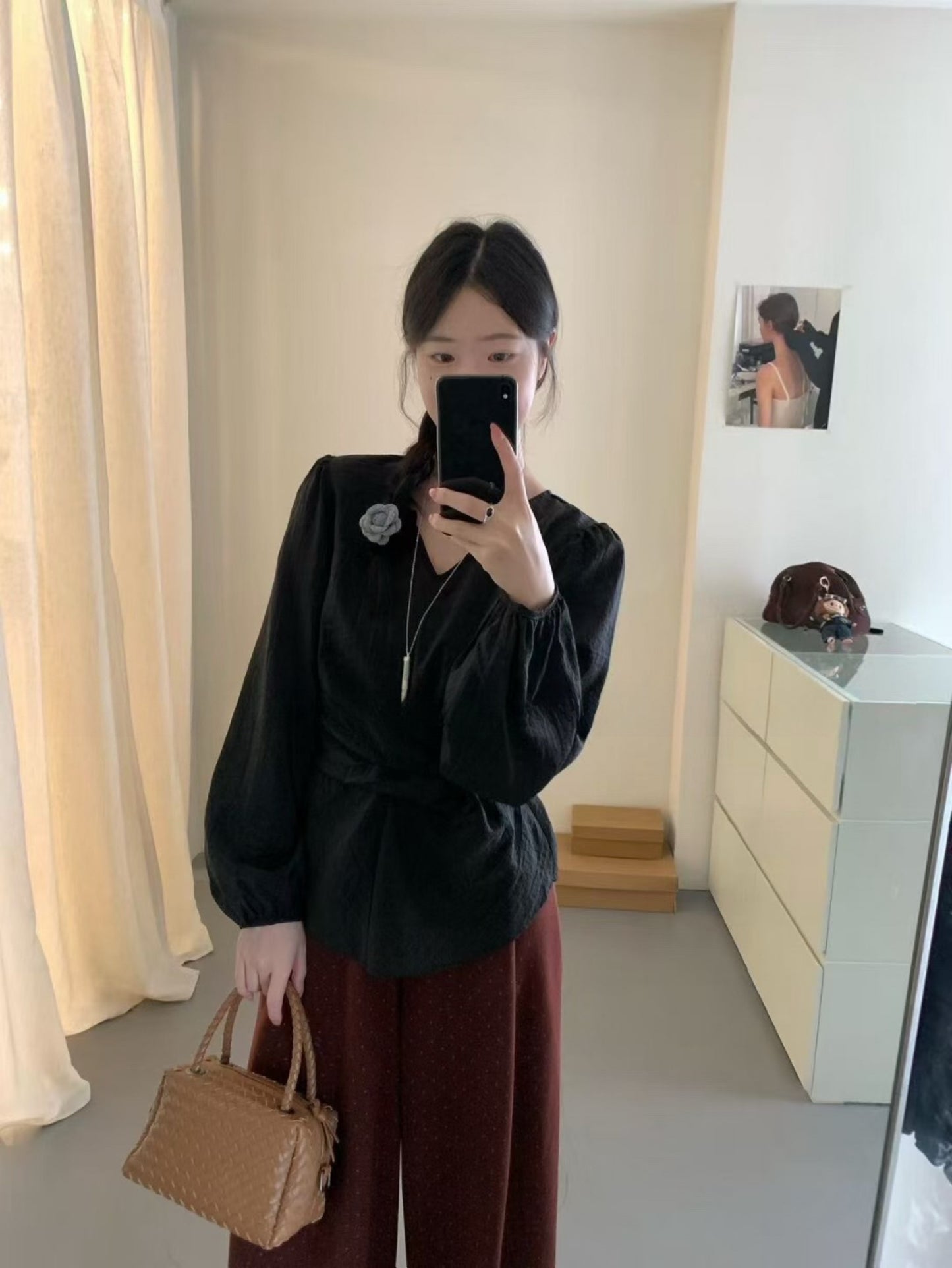 Kelly Designs White/Black Cross Band Blouse (Instock)