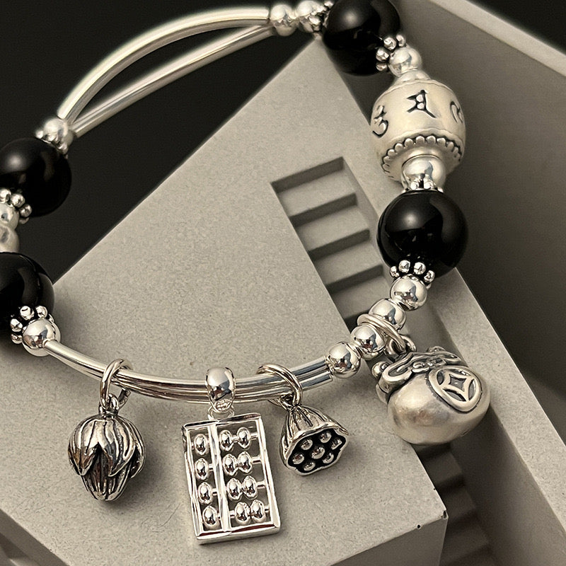 Kelly Designs Black Onyx Abacus Bracelet (Instock)