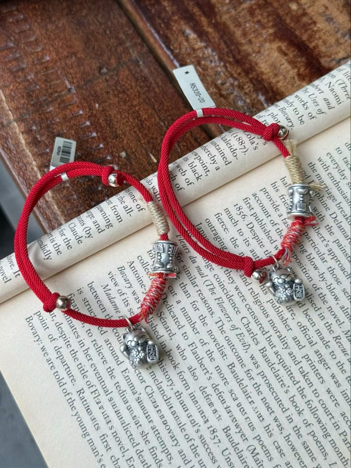 Kelly Designs Red String Lucky Bracelet with Sterling Silver Charms (Instock)