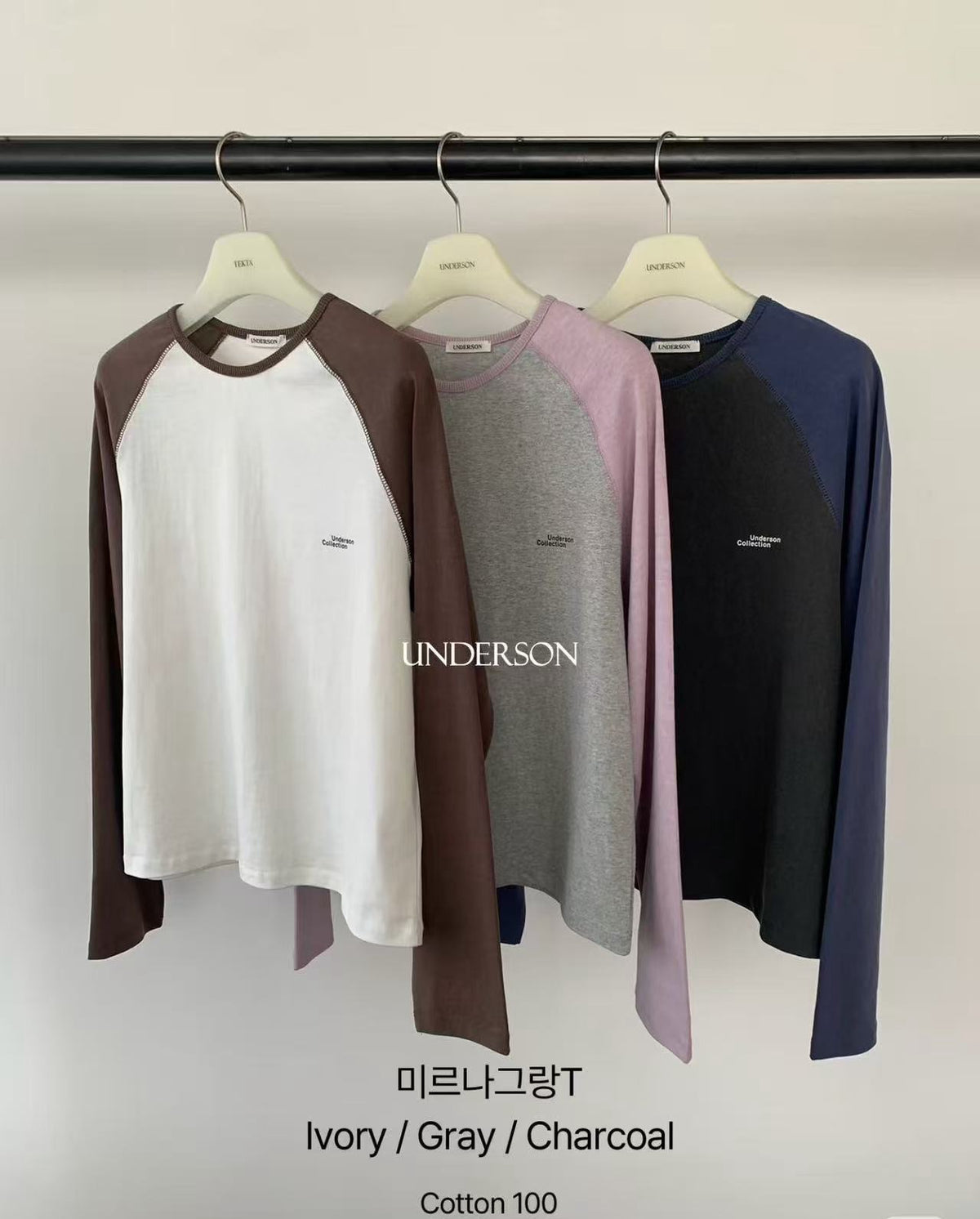 Korean APM Collection | Underson Meet Raglan Long Sleeve T-Shirt (Instock)