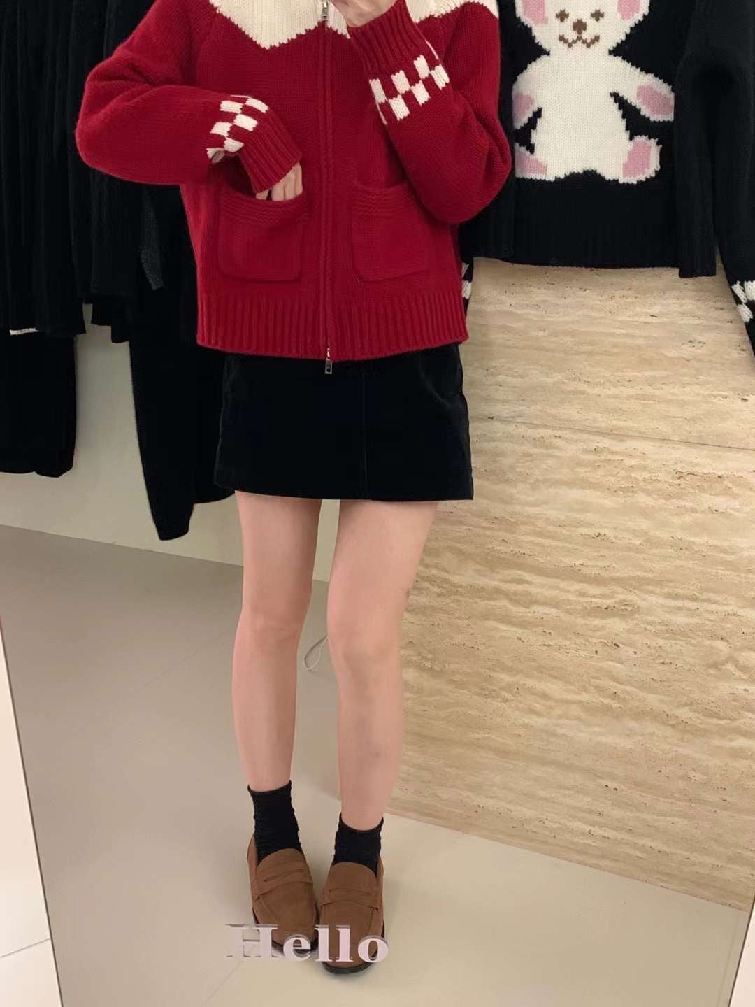 Kelly Designs Zip Up New Year Red Cardigan(Instock)