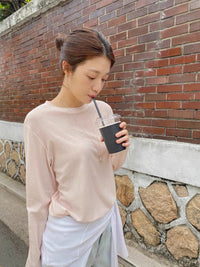 Korean ERUME Lightweight Sheer Long Sleeve Top (Instock)