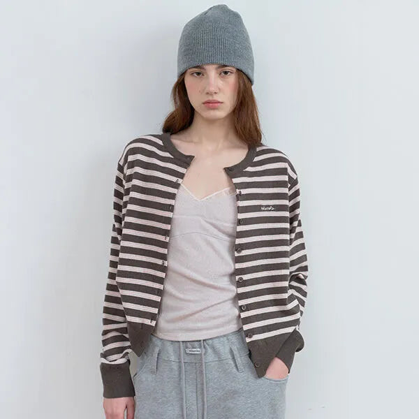 Korean Collection | Rola Rola Stripe Knit Cardigan (Instock)