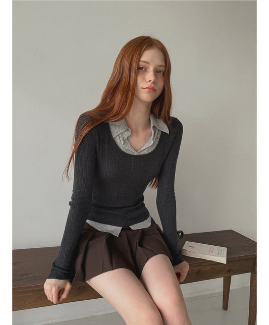 Korean Collection Fake 2Pcs Top CH (Instock)