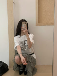 Kelly Designs Cartoons Oversize Kittens White TShirt (Instock)