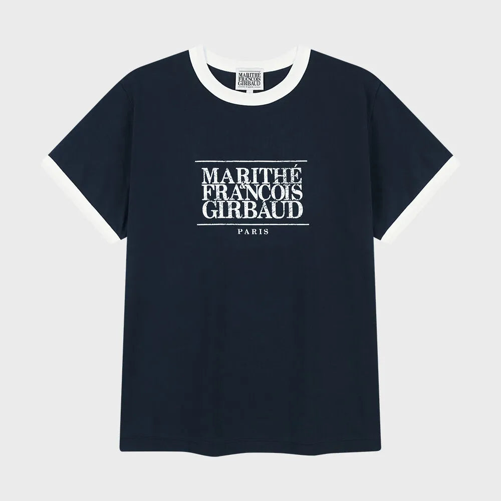 Marithe AEROCOOL CRACK CLASSIC LOGO RINGER TEE Navy (Instock)