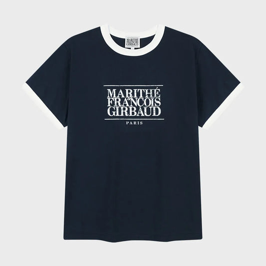 Marithe AEROCOOL CRACK CLASSIC LOGO RINGER TEE Navy (Instock)