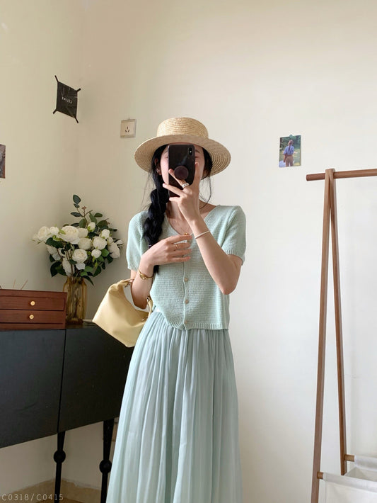 Kelly Designs Short Sleeve Mint Knit Top(Instock)