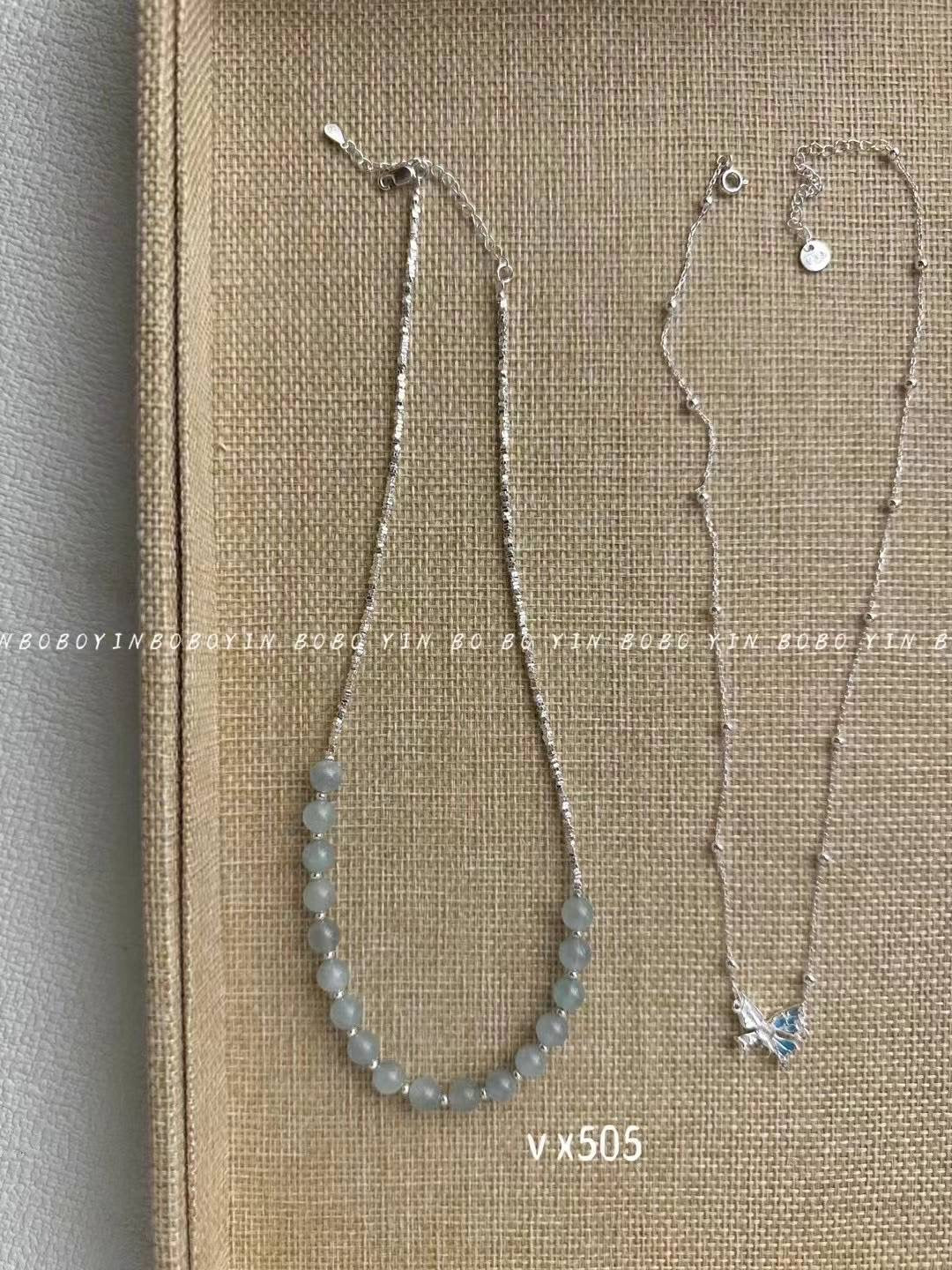 Kelly Designs Blue Crystal Silver Necklace (Instock)