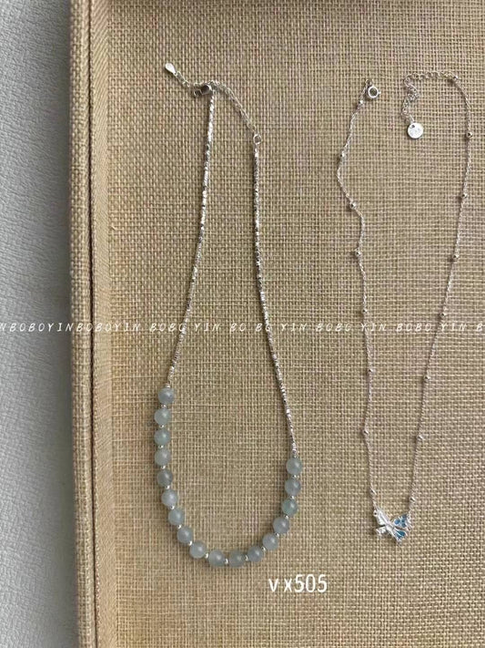 Kelly Designs Blue Crystal Silver Necklace (Instock)