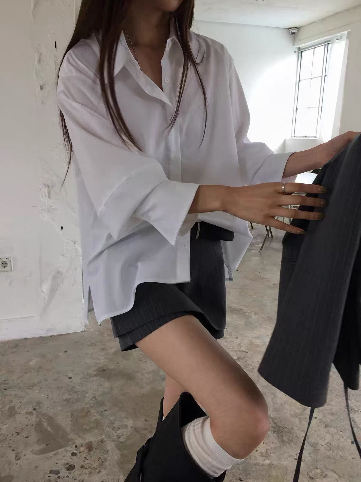 Korean APM Collection Oversized White Button-Up Shirt (Instock)