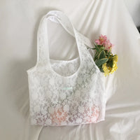Korean Full Lace Shoulder Bag – White (Instock)