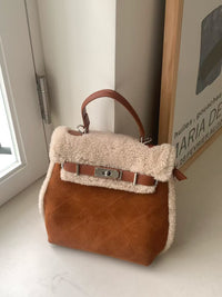 Korean APM Collection Stuffy Two Colors Leather Bag (Instock)