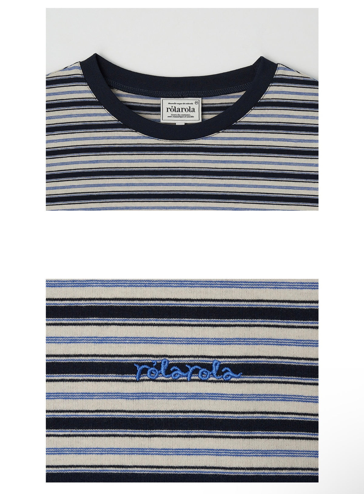 Rolarola Stripe Long Sleeve T-Shirt – Navy & Ivory (Instock)