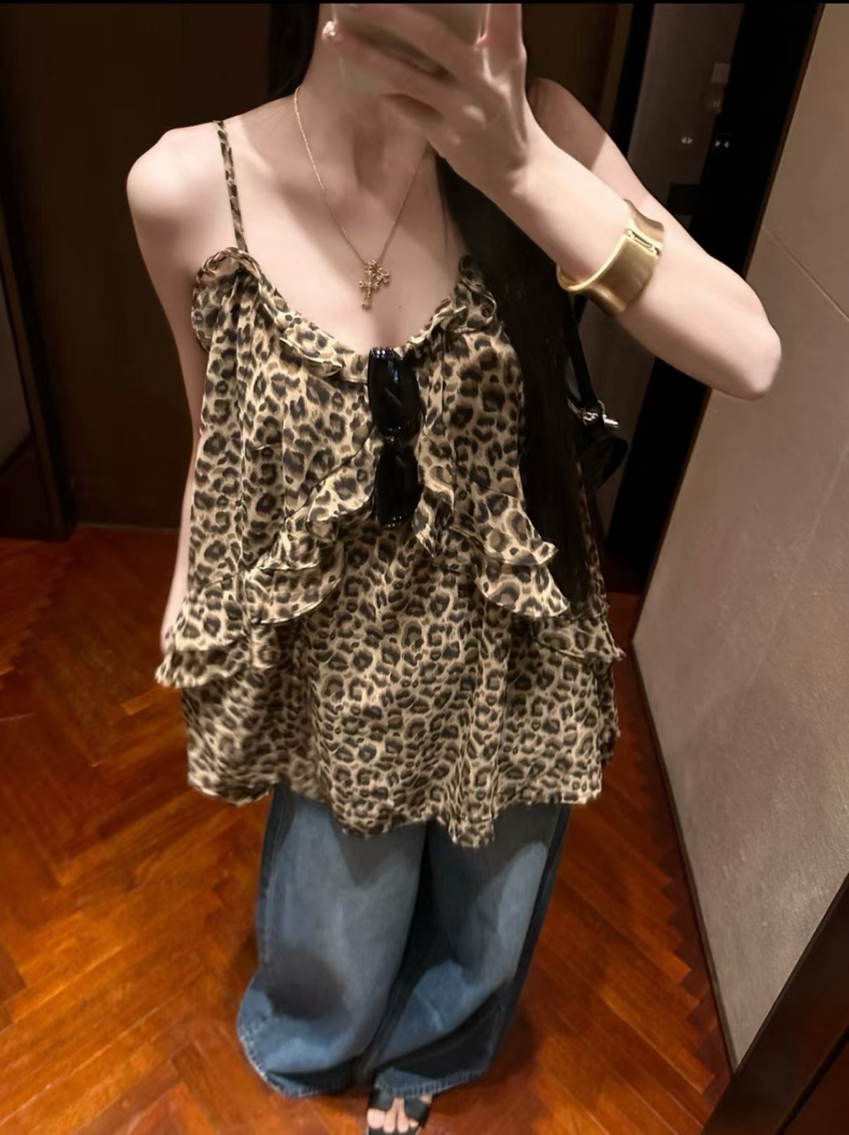 Kelly DesignsLeopard-print suspender top (Instock)
