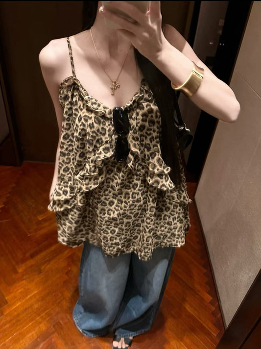 Kelly DesignsLeopard-print suspender top (Instock)