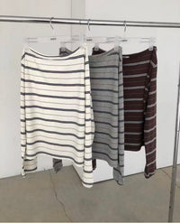 Korean Collection | Off-Shoulder Stripe Long Sleeve Top (Instock)