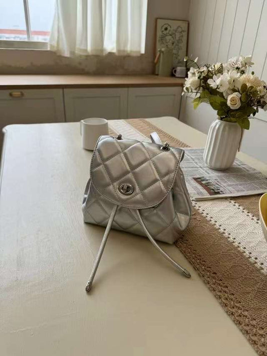 Kelly Designs Leather Silver Backpack (Instock)