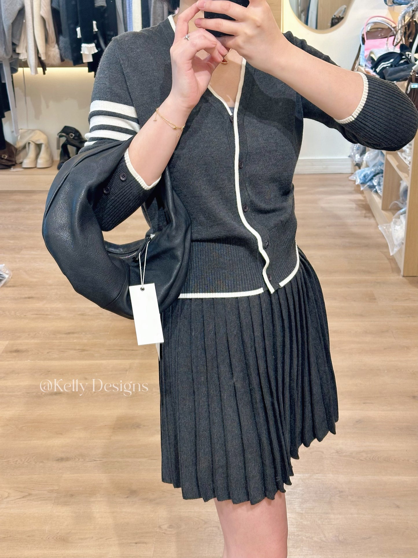 Kelly Designs Knit Cardigan & Skirt Set-3 Colors (Instock)