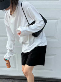 Korean OBJECT 100% Cotton Relaxed Long Sleeve Top (Instock)