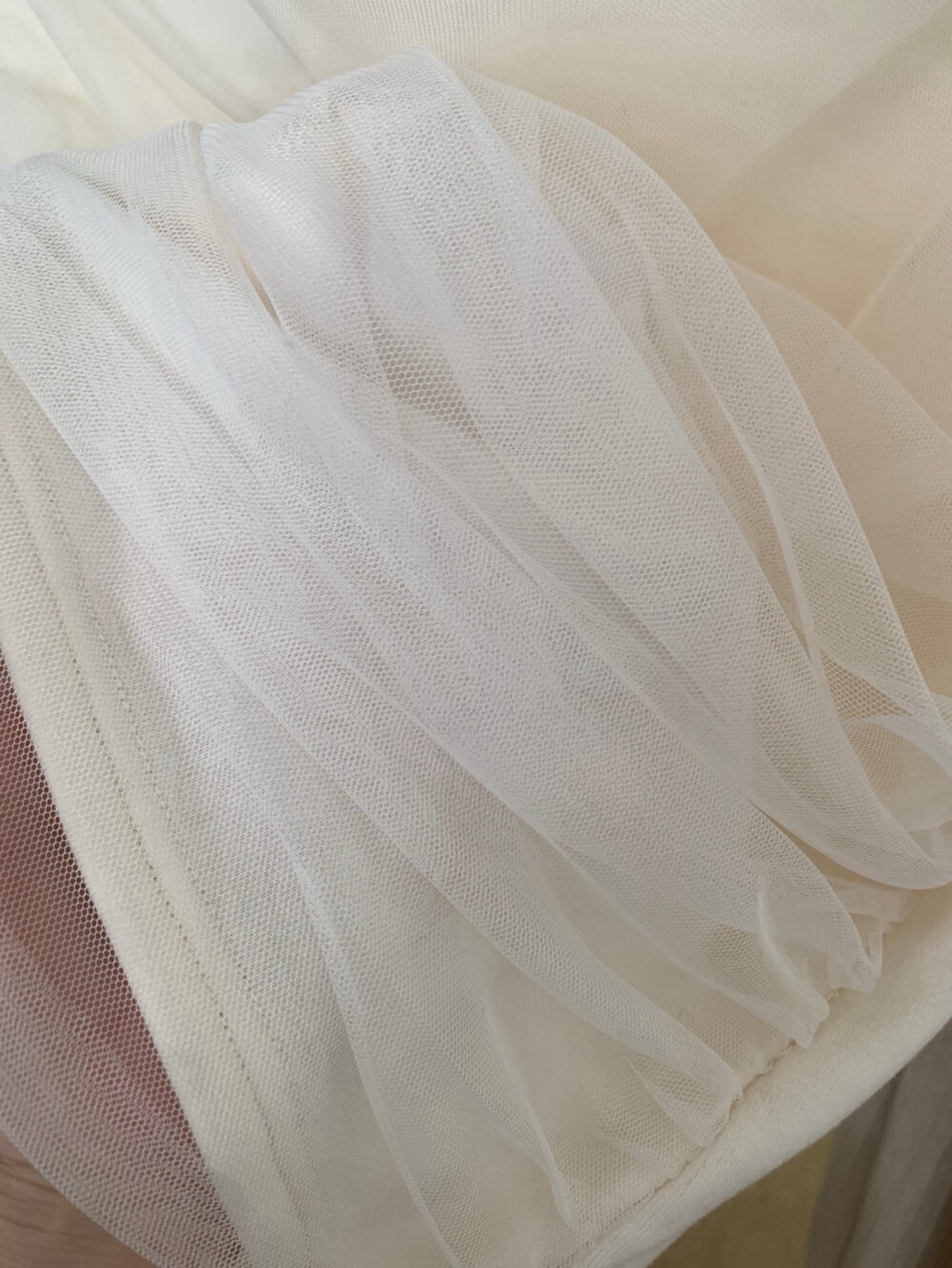 Kelly Designs Off-Shoulder Mesh Ruched Long Sleeve Top (Light Fleece) (Instock)