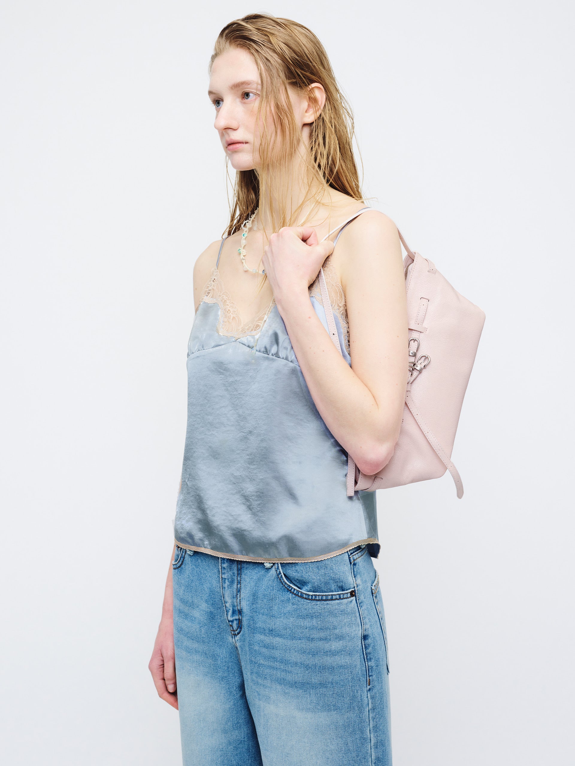 MARGE SHERWOOD Grandma Used Sling Bag – Pale Pink Cracked (Instock)