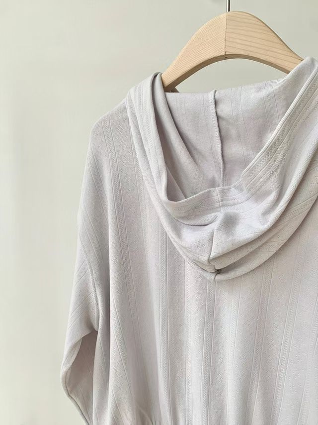 Korean Lightweight Hoodie Zip-Up - Lavender Gray (Instock)