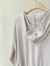 Korean Lightweight Hoodie Zip-Up - Lavender Gray (Instock)