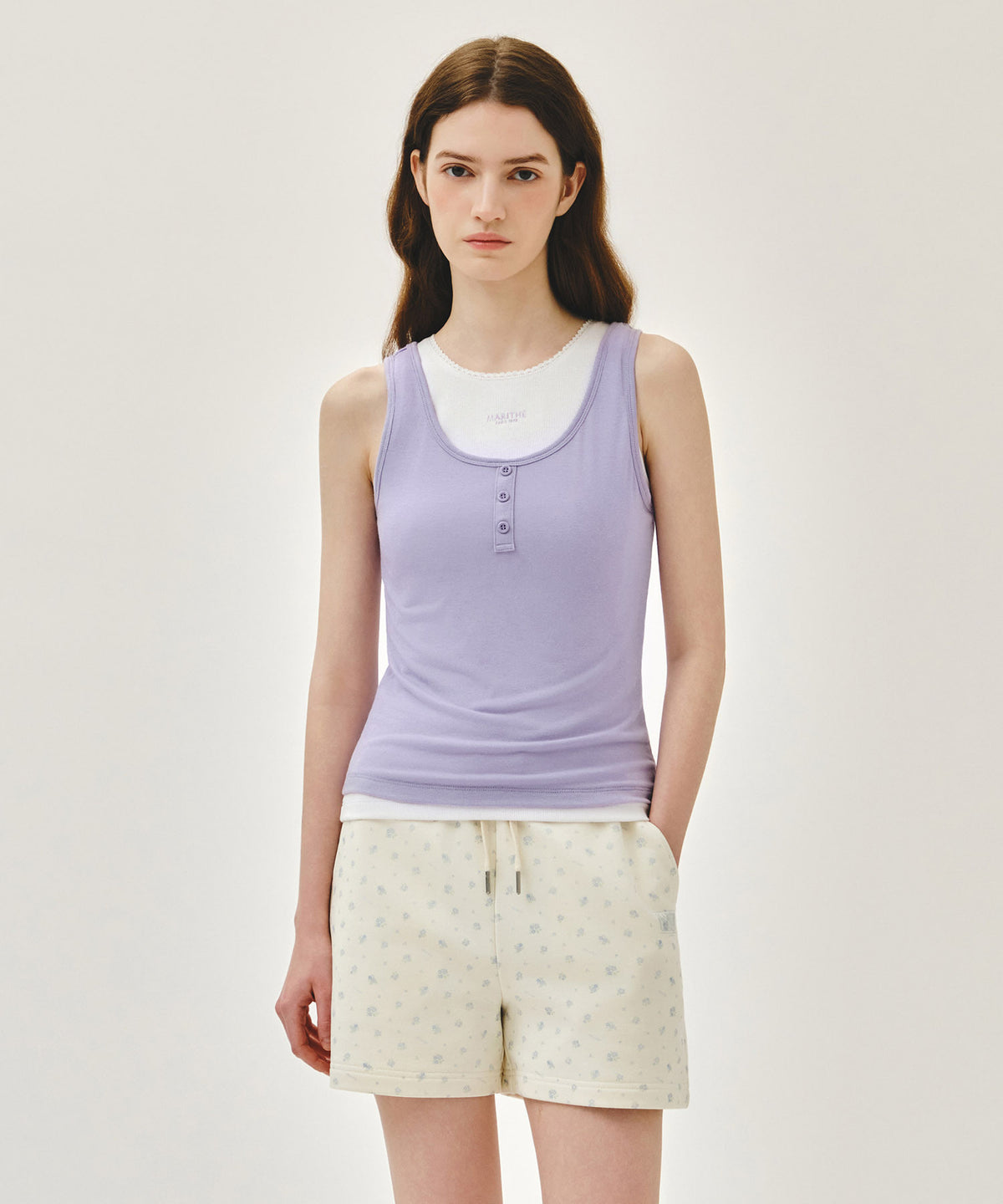 Marithe W LAYERED SLEEVELESS lavender (Instock)