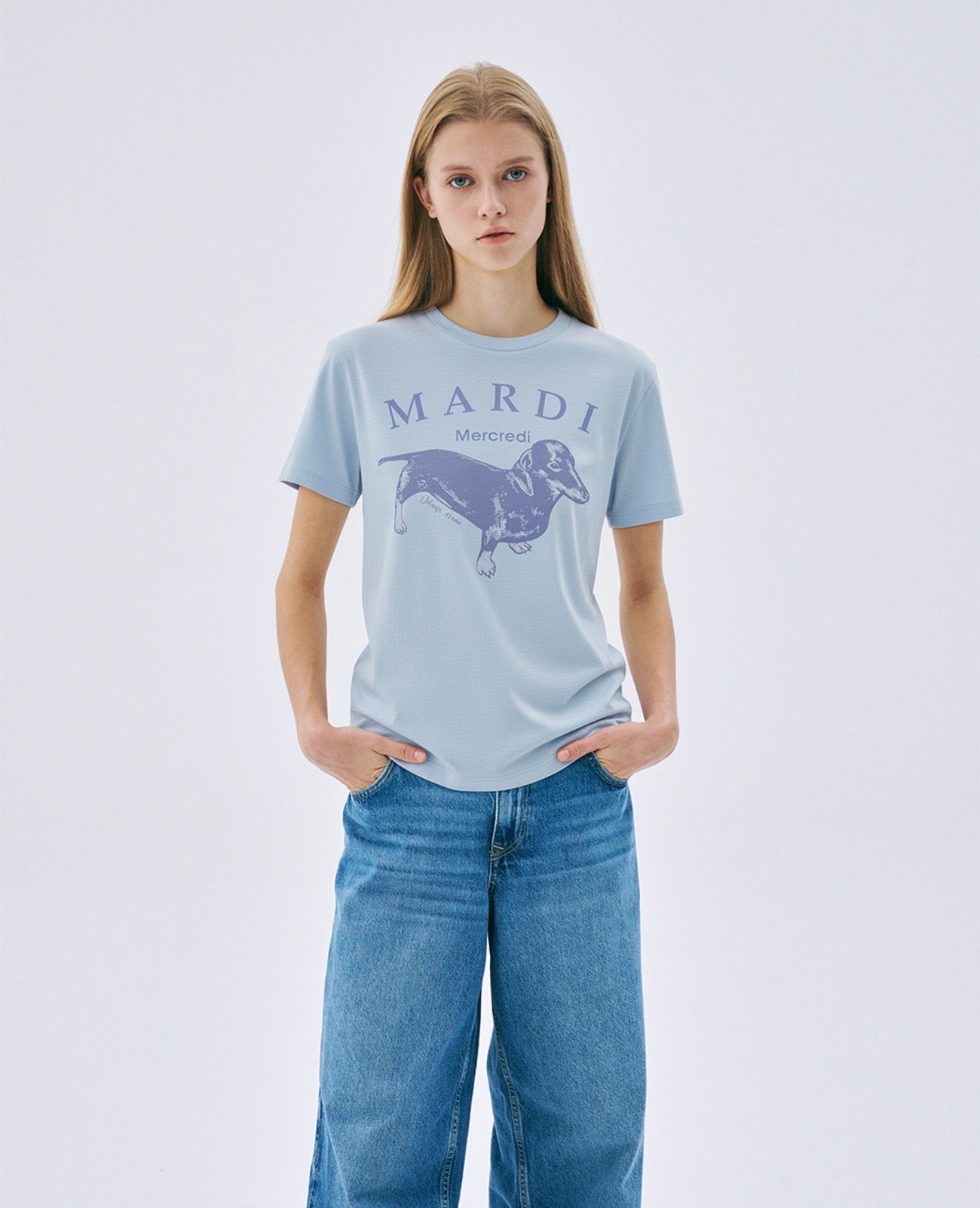 Mardi Mercredi SLIM TSHIRT DDANJI PASTEL_SKY (Instock)