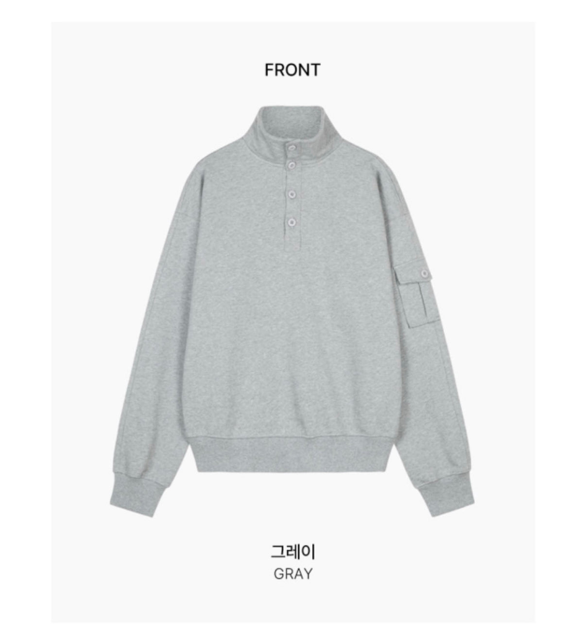 Korean Collection Loose-Fit High-Neck Sweatshirt (Instock)