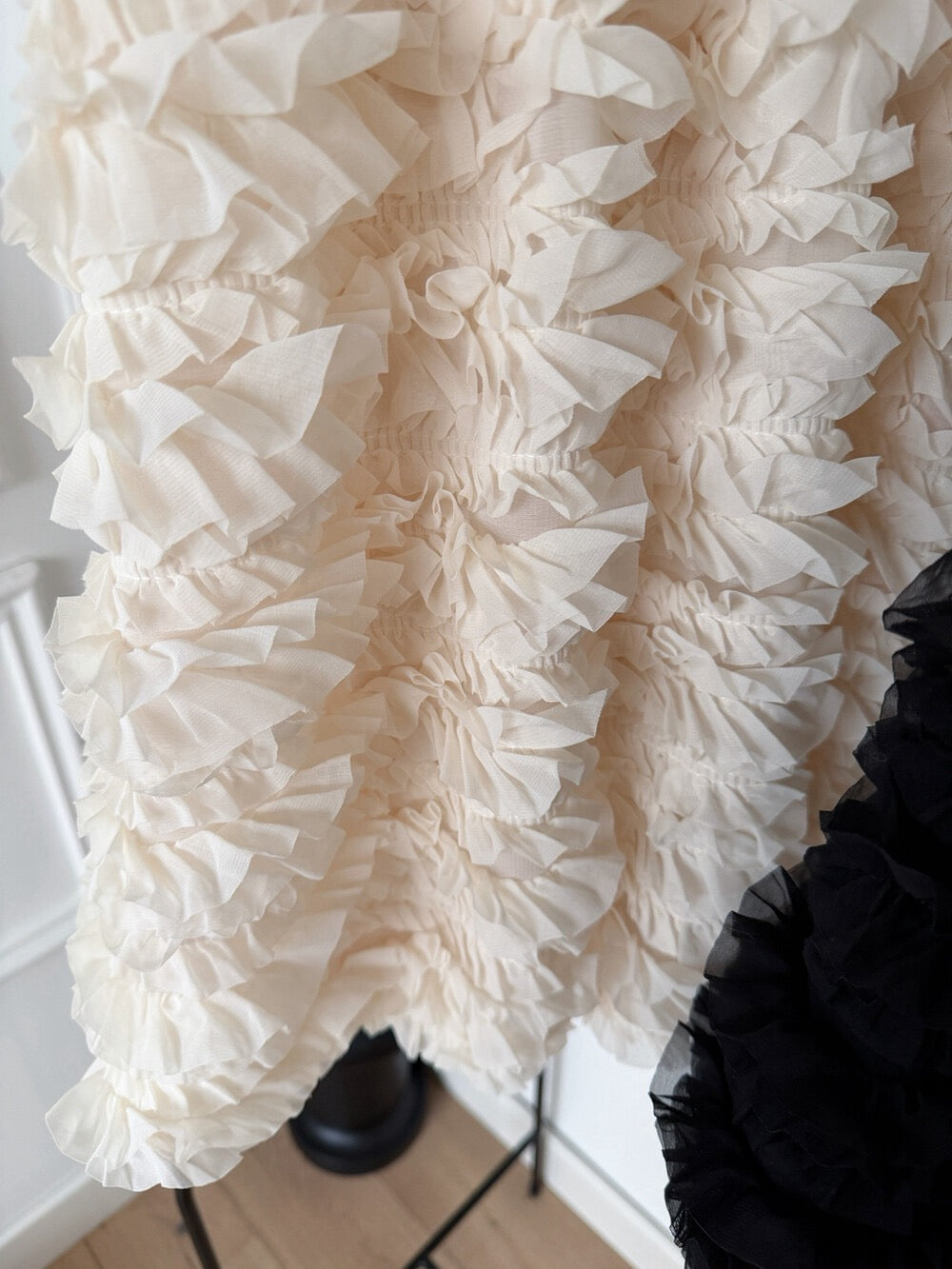 Kelly Designs Sweet Ruffle Mini Skirt-Beige/Top Set (Instock)