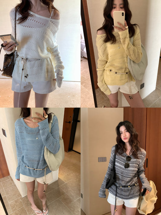 Kelly Designs Lightweight Hollow Knit Sweater – 4 Colors (Instock)