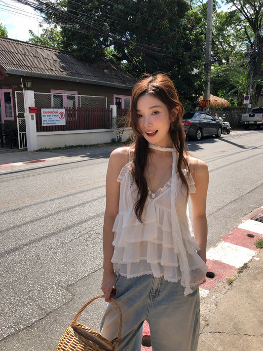Kelly Designs Layer White Cami Top（Instock)