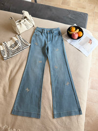Kelly Designs Four Season Embroidery Butterflies Flare Jeans(Instock)