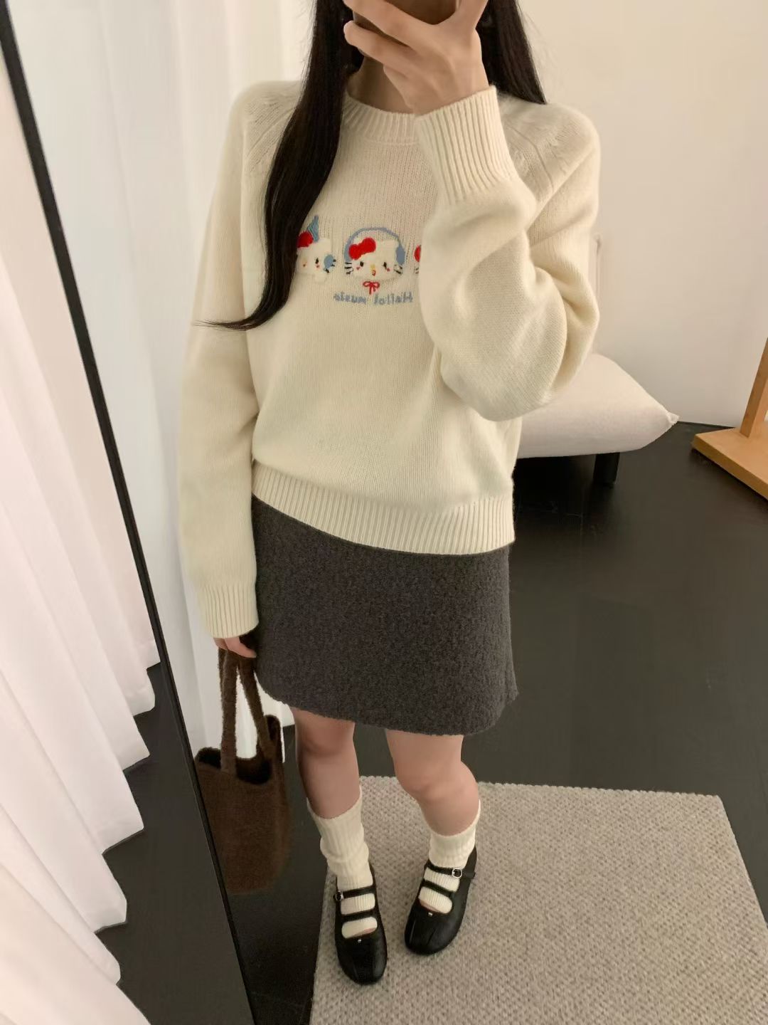 Kelly Designs Hello Kitty 100% Wool Embroidered Sweater (Instock)