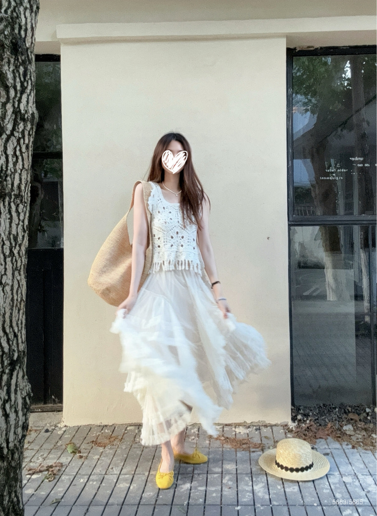 Kelly Designs Layer Beige Skirt & Top (Instock)